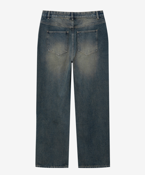 Extra wide yellow washed denim pants