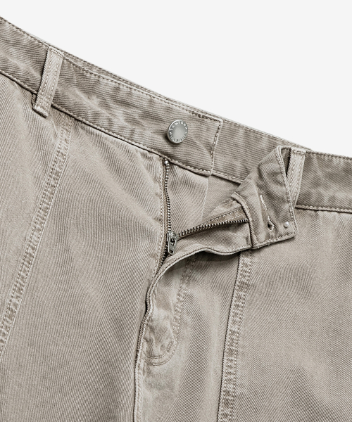 puttig beige wide denim pants