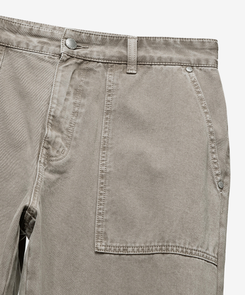 puttig beige wide denim pants