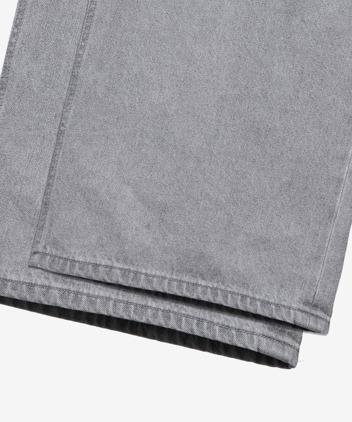 Extra Wide Gray Sand Washing Denim Pants