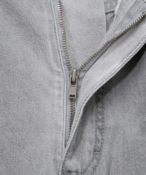 Extra Wide Gray Sand Washing Denim Pants