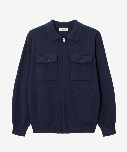 [COUTURE]boucle trucker type zip-up cardigan - 2color