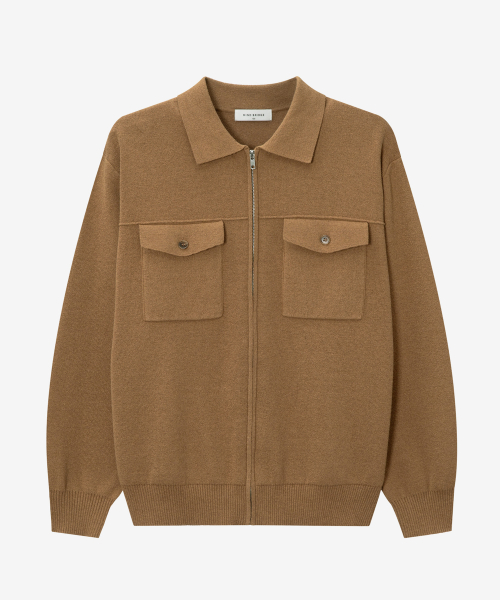 [COUTURE]boucle trucker type zip-up cardigan - 2color