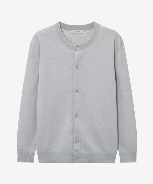 Washable linen like round semi-overfit cardigan - 3color
