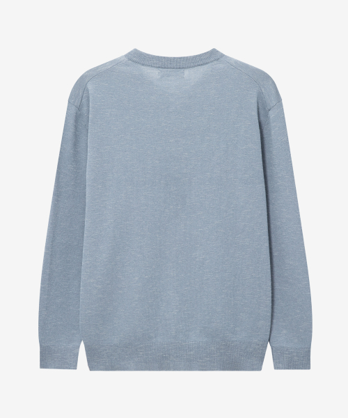 Washable linen like round semi-overfit cardigan - 3color