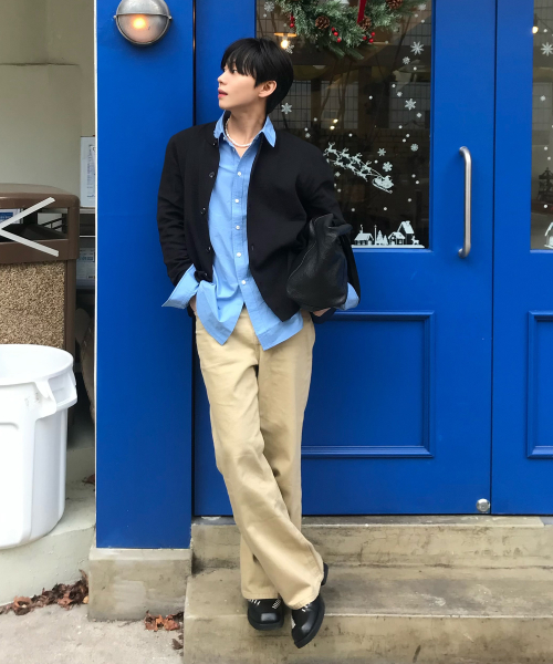 Washable linen like round semi-overfit cardigan - 3color