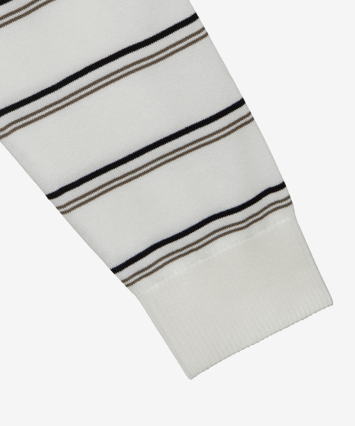 [COUTURE]Stripe semi-overfit collar knitwear