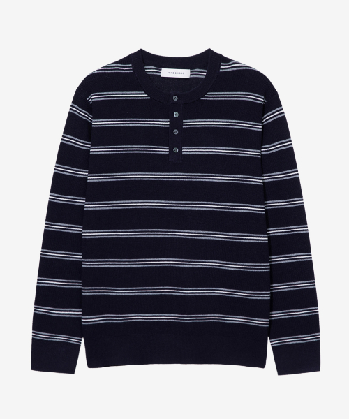 [ON]Knitwear Henley neck semi-overfit Daily Knitwear - 4color