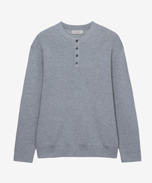 [ON]Knitwear Henley neck semi-overfit Daily Knitwear - 4color