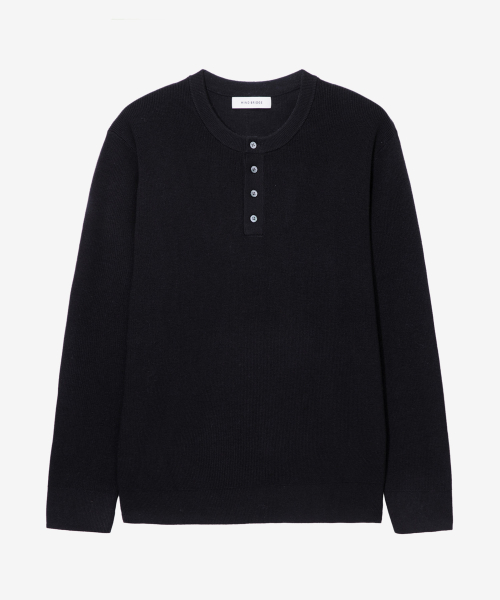 [ON]Knitwear Henley neck semi-overfit Daily Knitwear - 4color