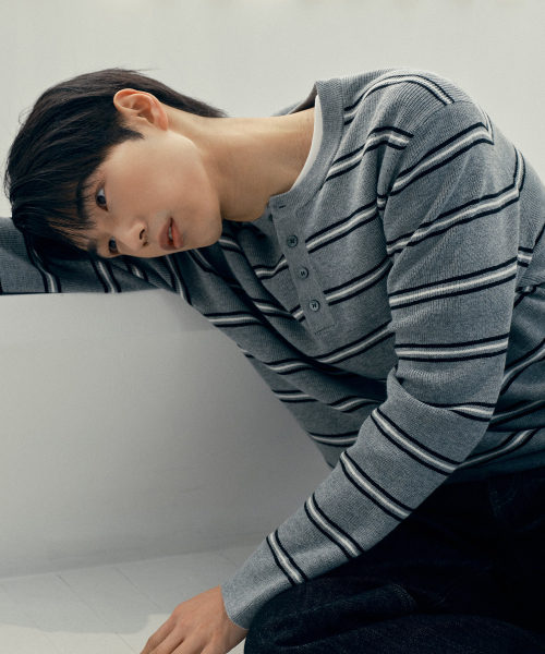 [ON]Knitwear Henley neck semi-overfit Daily Knitwear - 4color