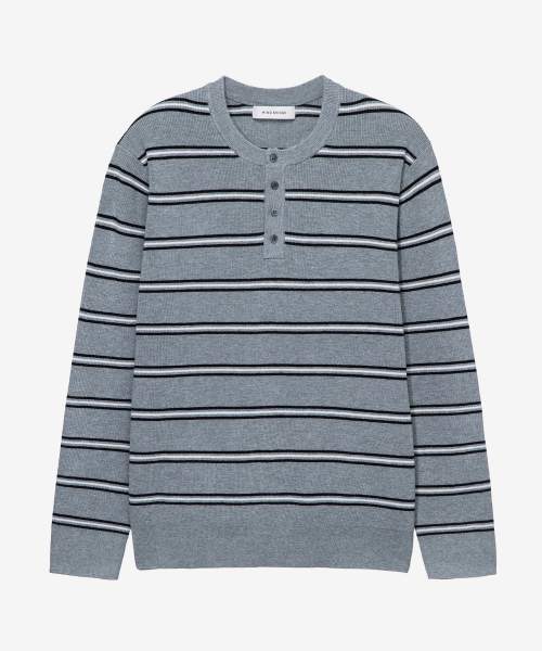 [ON]Knitwear Henley neck semi-overfit Daily Knitwear - 4color