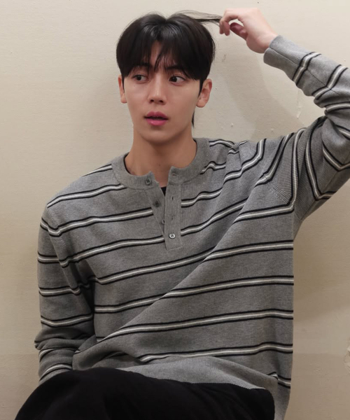 [ON]Knitwear Henley neck semi-overfit Daily Knitwear - 4color