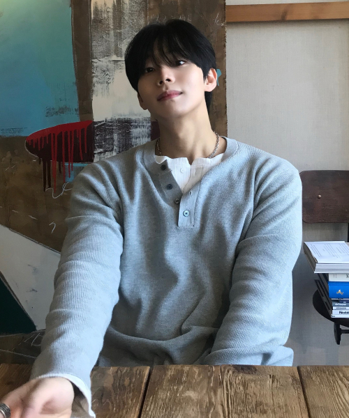 [ON]Knitwear Henley neck semi-overfit Daily Knitwear - 4color