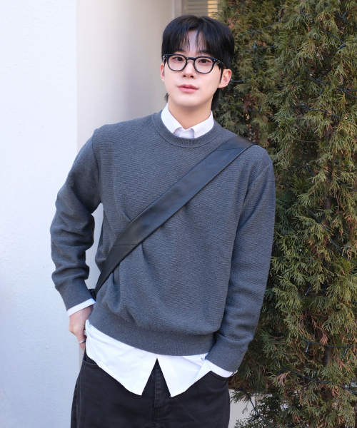 [ON]Crop Round Neck Oversized Fit Daily Knitwear - 3color