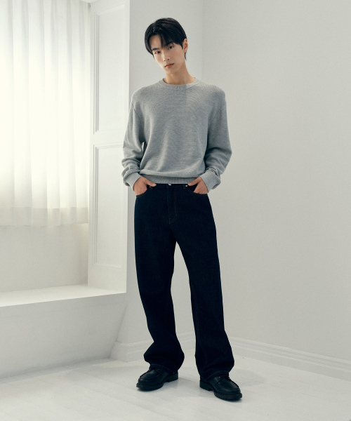 [ON]Crop Round Neck Oversized Fit Daily Knitwear - 3color