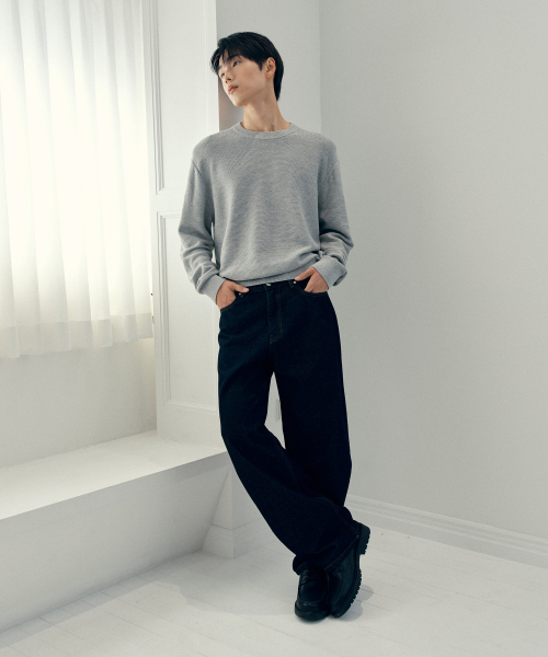 [ON]Crop Round Neck Oversized Fit Daily Knitwear - 3color