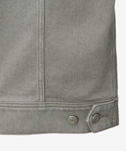Khaki Beige Denim Like Trucker