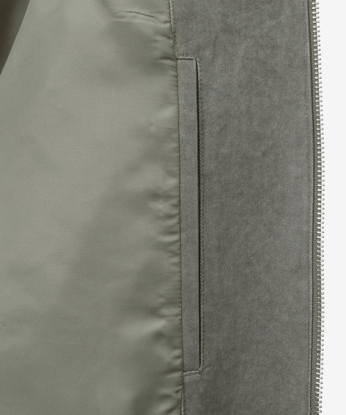 [COUTURE]Pigment washed oversized fit zip-up jumper
