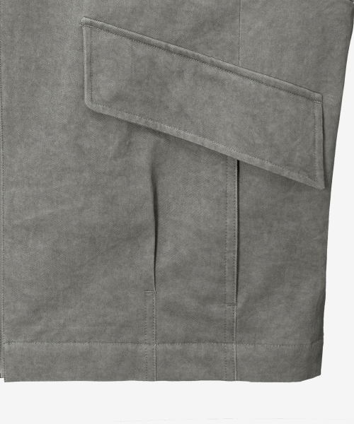 [COUTURE]Pigment washed oversized fit zip-up jumper