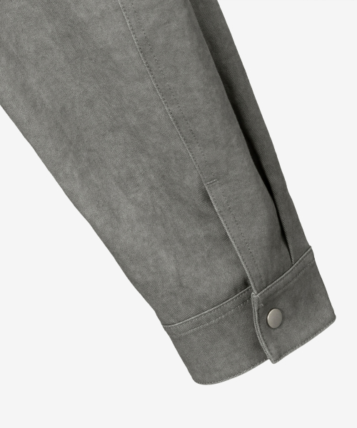 [COUTURE]Pigment washed oversized fit zip-up jumper