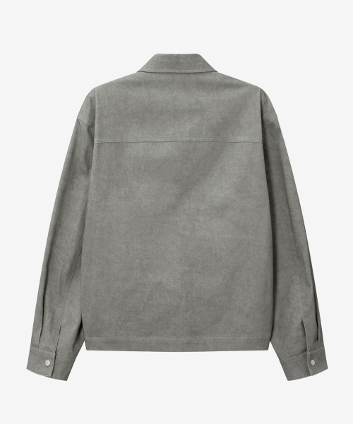 [COUTURE]Pigment washed oversized fit zip-up jumper
