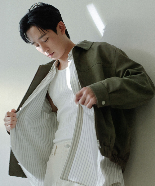 Suede Minimal Zip-Up Blouson - 2color