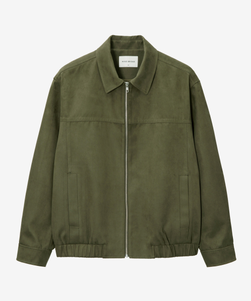 Suede Minimal Zip-Up Blouson - 2color