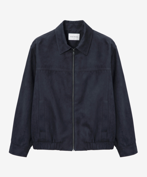 Suede Minimal Zip-Up Blouson - 2color