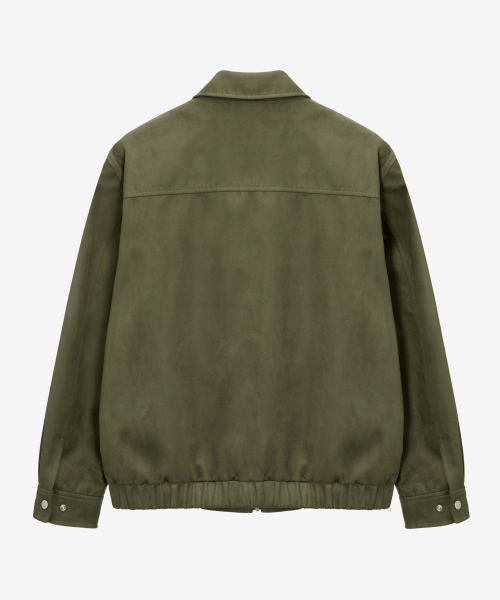 Suede Minimal Zip-Up Blouson - 2color