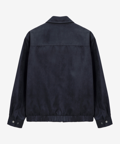 Suede Minimal Zip-Up Blouson - 2color