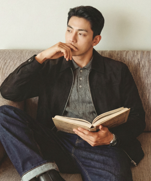 Suede Minimal Zip-Up Blouson - 2color
