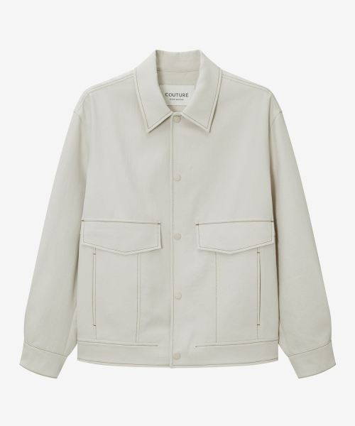 [COUTURE]Twill Tissue Pocket Blue Blouson
