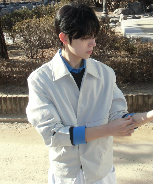 [COUTURE]Twill Tissue Pocket Blue Blouson