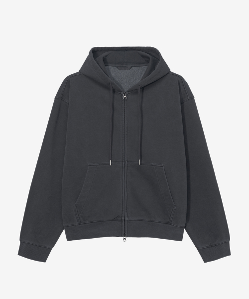 Pigment Cropped Hooded Zip-Up Jumper
