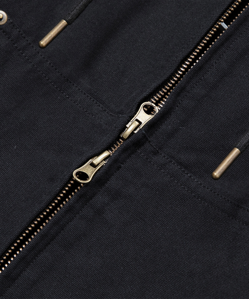 Oxford Hooded Zip-Up Blouson