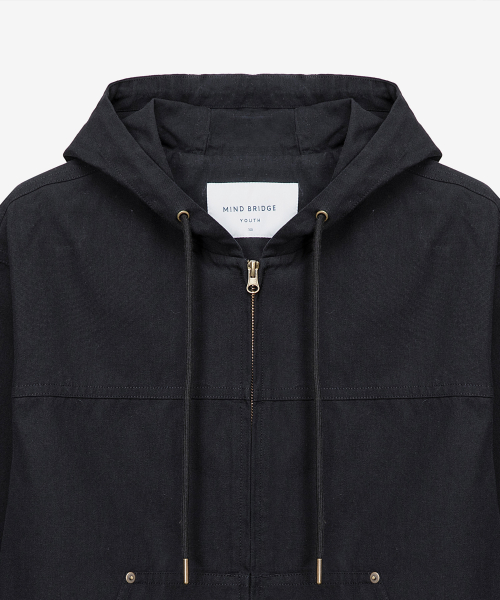 Oxford Hooded Zip-Up Blouson