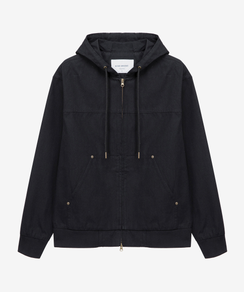 Oxford Hooded Zip-Up Blouson