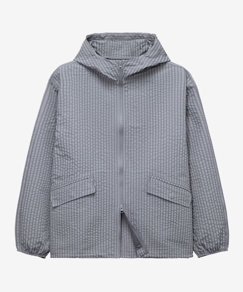 Two-tone hooded blouson