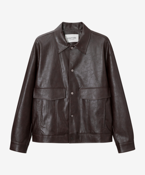 [COUTURE]Brown Leather Trucker