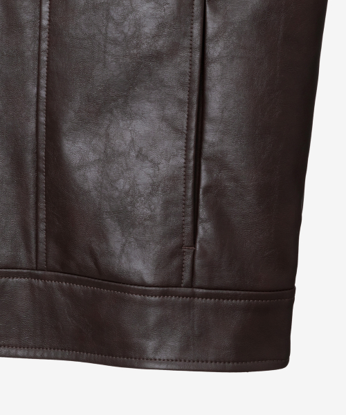 [COUTURE]Brown Leather Trucker