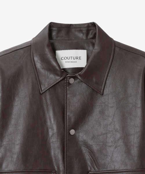 [COUTURE]Brown Leather Trucker