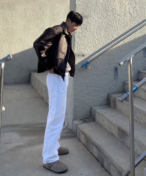 [COUTURE]Brown Leather Trucker