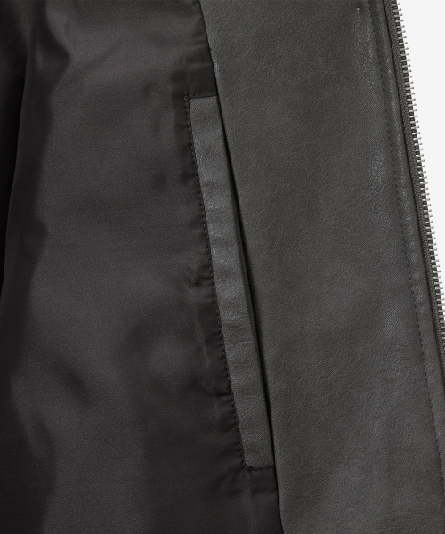 [COUTURE]Washed Grey Leather Bluoson