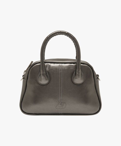 DOUBLE STRAP TOASTER MINI BAG IN CHARCOAL SILVER