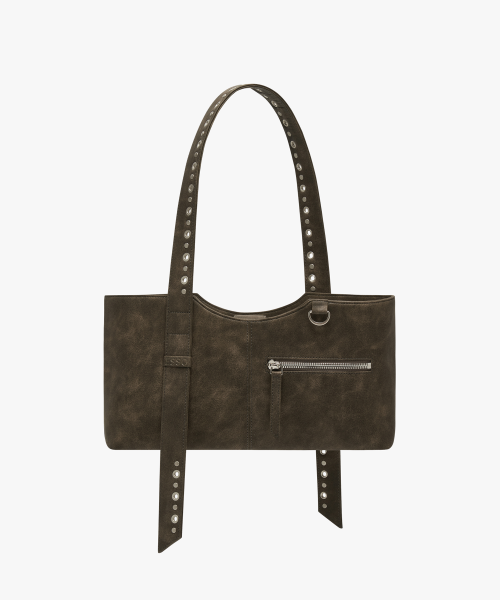 CIG STUD BAG IN KHAKI BROWN