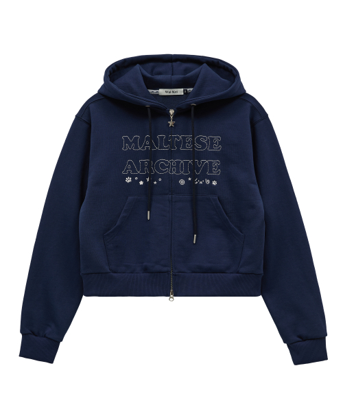 Vintage GOOREUM Archive Stitch Hood Zip-Up NAVY