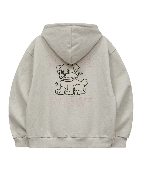 Vintage GOOREUM Archive Stitch Hood Zip-Up OATMEAL