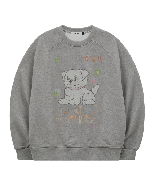 Vintage GOOREUM Drawing Raglan Sweatshirt GREY