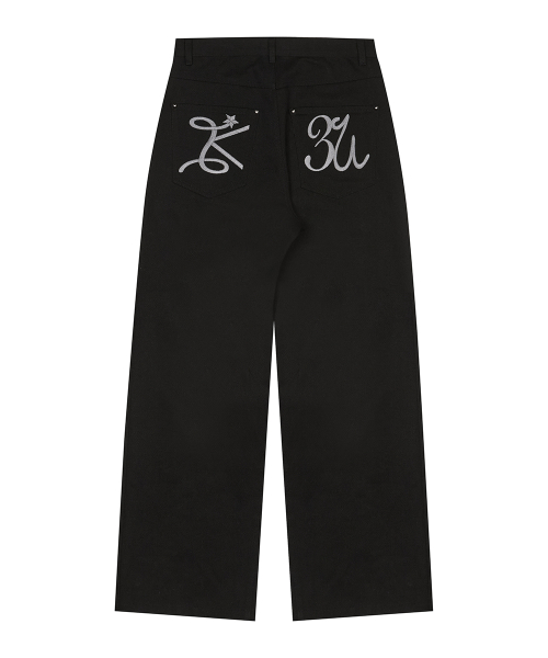 BASIC ILOVEU WIDE PANTS(BLACK)